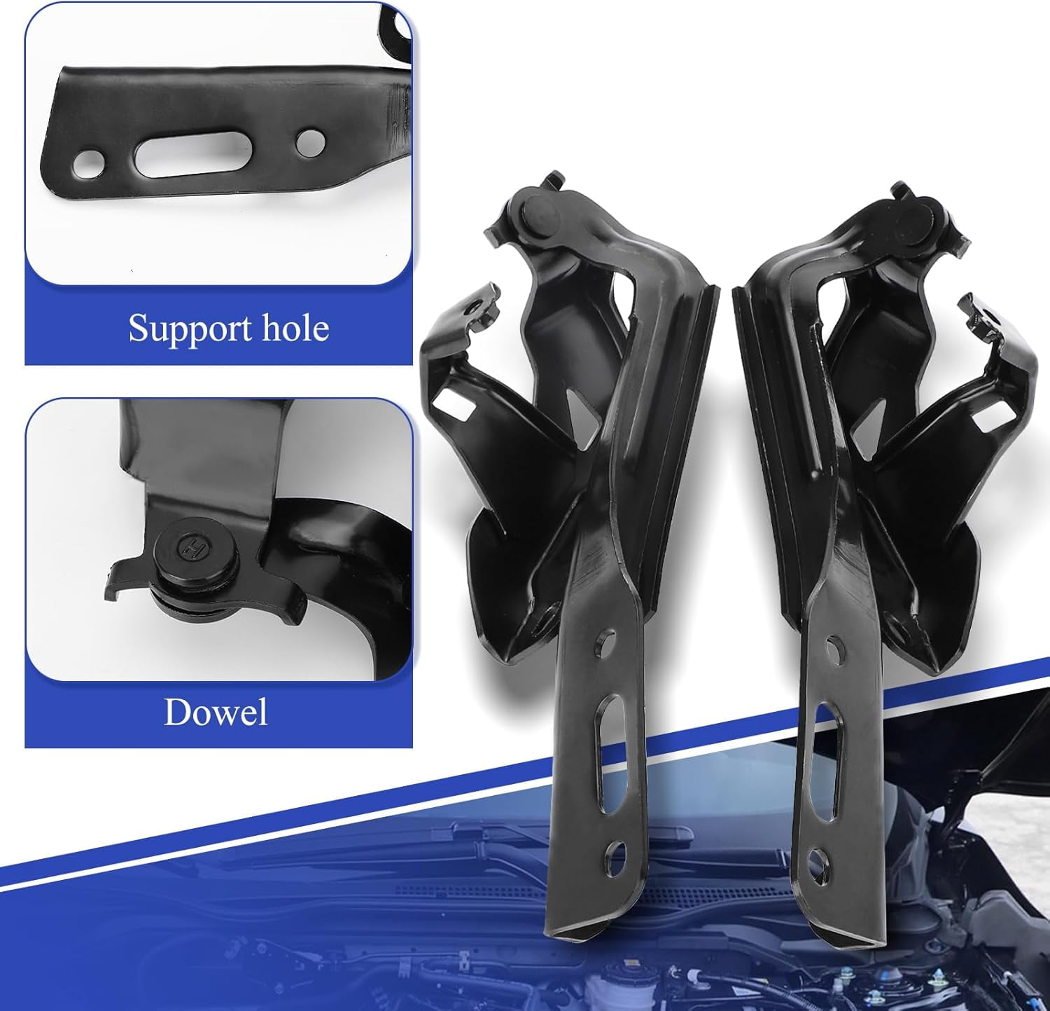 Hood Hinge for 2016-2021 Honda Civic Front Left/Right Driver & Passenger Side LH RH HO1236143 HO1236144