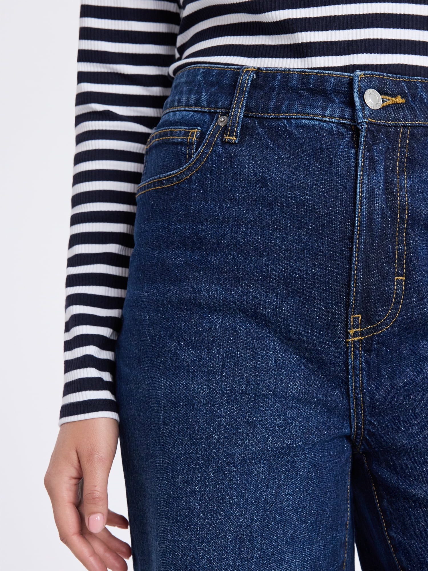 Free Assembly Women's High Rise Full Length Wide Leg Jeans, 30" Inseam, Sizes 0-26W