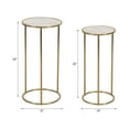 thumbnail image 4 of Sagebrook Home Modern Glam Luxe White and Gold Selenite Accent Tables, Set of 2 - 12" x 12" x 24", 4 of 9