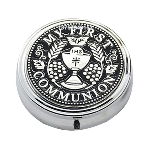 WINDLAND Vintage Metal Holy Grail Box Communion Church Earring Rosaries Necklaces Storage