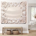 thumbnail image 5 of Boho Decor Tapestry Aesthetic Midcentury Modern Delicate Swirls Tapestry Intricate Filigree Tribal Boho Abstract Shapes Wall Hanging Tapestry for Living Room House Home Office Bedroom Deco (51x59in), 5 of 6