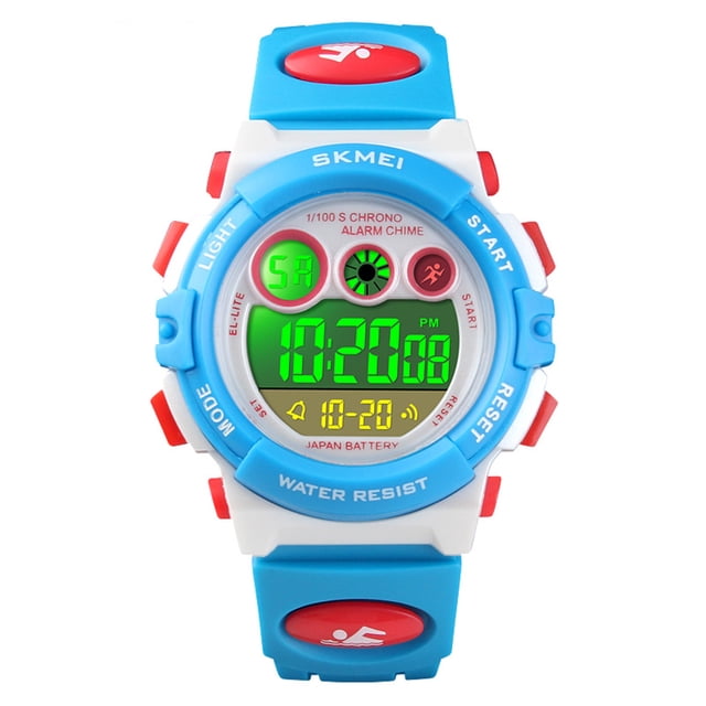 Reloj deportivo impermeable para niños Reloj de pulsera con alarma con luz de fondo y esfera redonda para niños Eigraketly EL4551-06