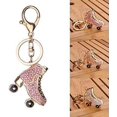 thumbnail image 3 of Cool Roller Skates Keyring,Glitter Rhinestone Keychain Charm Bag Pendant Car Key Decor Xmas Gift Pink, 3 of 4