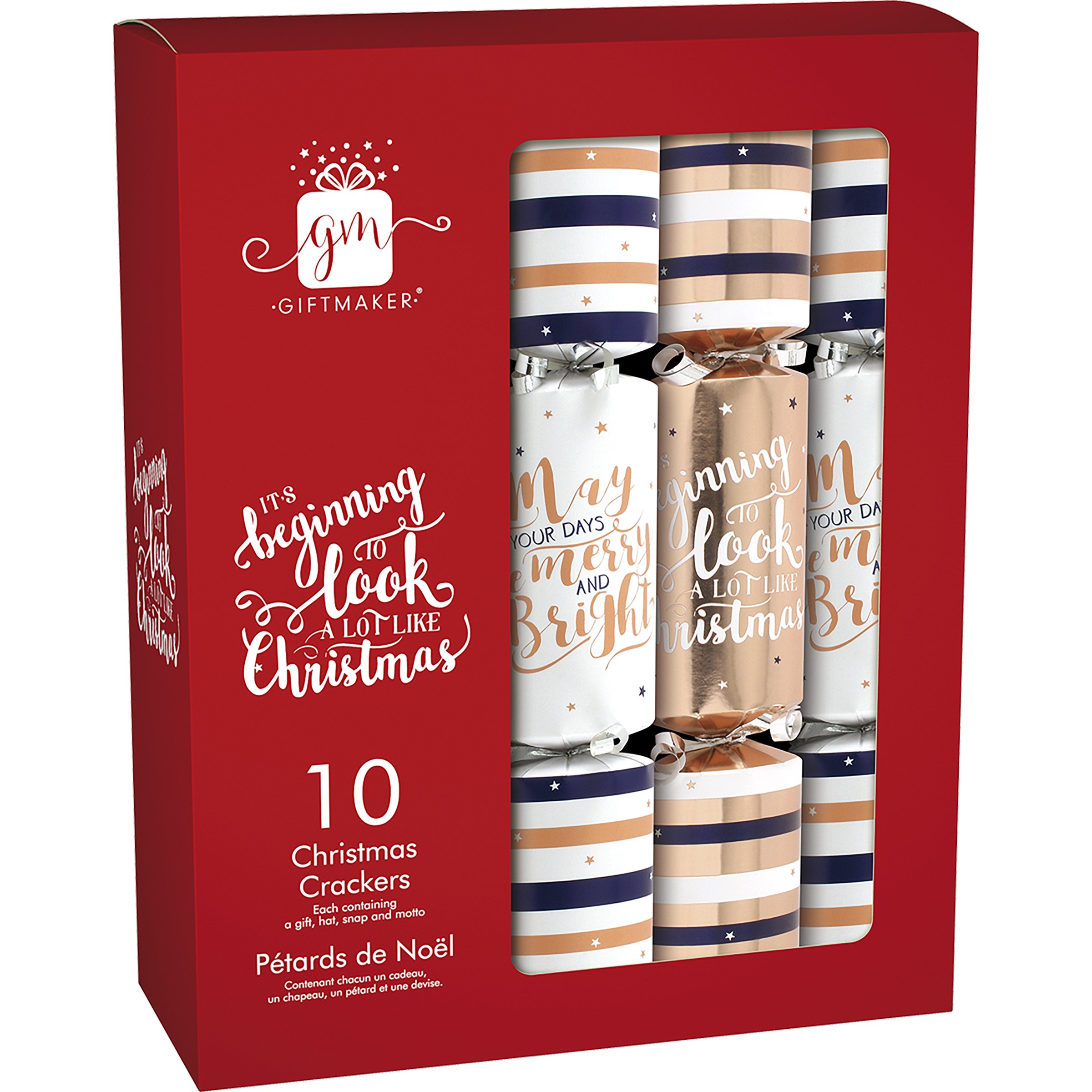 12&quot; Christmas Crackers - Bright Christmas. Includes 10 Crackers