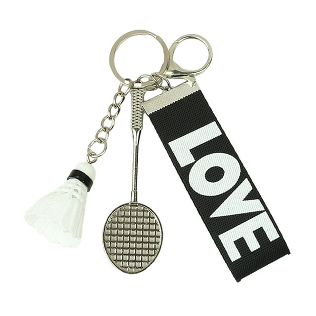 Mini Badminton Keychain Badminton Racket Backpack Accessory Sports Keyring Gifts for Badminton Lover Players