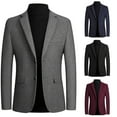 thumbnail image 3 of Odeerbi Blazer for Men Casual Single-breasted Trendy Suit Business Casual Suit Wool Coat Black, 3 of 3