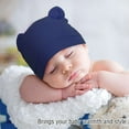 thumbnail image 5 of Spencer 2 Pack Newborn Baby Beanie Preemie Boys Girls Hats Autumn Winter Bear Ears Infant Caps Toddler Beanie Caps for 0-6 Months, Navy, 5 of 10