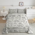 thumbnail image 2 of Feelyou Plane Aircraft Print Queen Comforter Set for Kids, Grey Car Train Truck Bedding Sets, Cartoon Vehicle Theme Reversible Bedding Comforter Set, Super Cozy Room Decor, 3pcs, 2 of 8