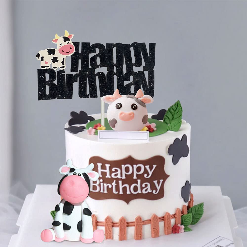 3 PCS Cute Cow Cake Decoration Farm Animal Birthday Cake Topper Cow Cake  Topper for Farm Animal Birthday Party Decorations | Walmart Canada