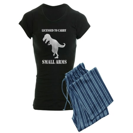 

CafePress - T Rex Small Arms Carry License Dinosaur Pajamas - Women s Dark Pajamas