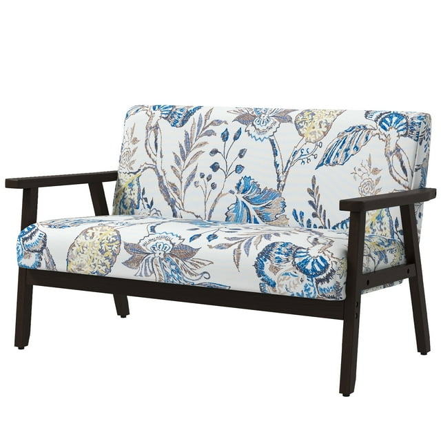 CoSoTower Compact Loveseat Sofa Couch Linen Fabric Double Seat Sofa with Rubber Wood Legs Multicolour
