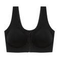 thumbnail image 4 of vigerkar Zip Front Closure Bra Wireless Support Comfort Full Coverage Back Smoothing No Underwire Bralettes Seamless (Black, 5XL), 4 of 5