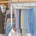 thumbnail image 5 of Organizador de armario con marco de metal duradero y ganchos de acero inoxidable que ahorran espacio para pantalones, jeans, faldas y bufandas (paquete de 2, blanco), 5 of 5