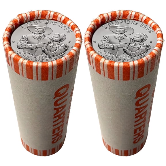2 Rolls - 2026 Mayflower Compact Quarters - Both P & D Mints - America's 250th Anniversary