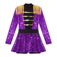 thumbnail image 4 of Aiihoo Kids Girls Shiny Sequins Jumpsuit Christmas Leotard Dress Uniform Purple 14, 4 of 6