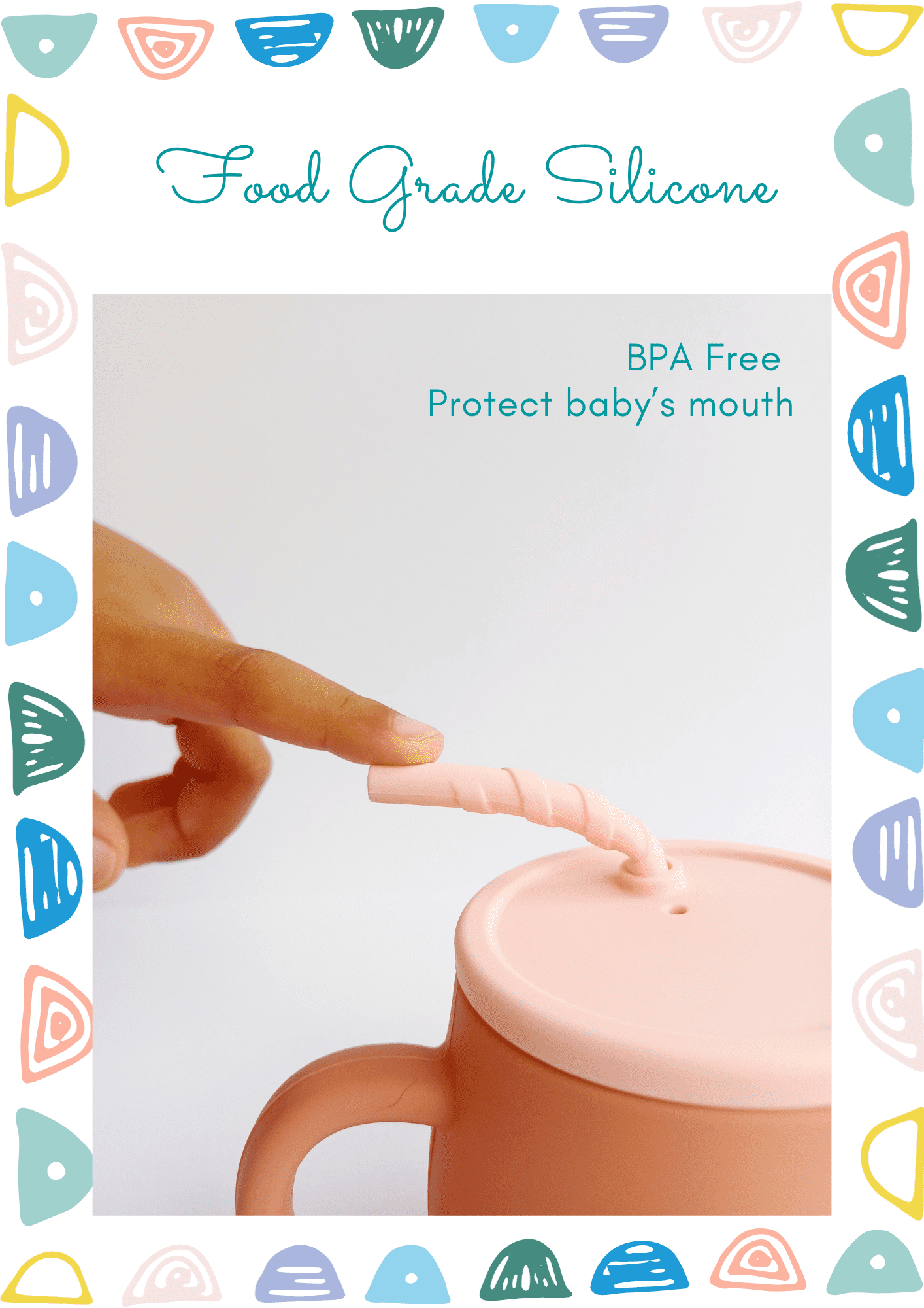 Lauka Inc. easy grip - soft spout and straw silicone sippy cup.