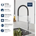 thumbnail image 6 of Grohe 30 295 Essence 1.75 GPM Single Hole Pull Out Kitchen Faucet - Nickel, 6 of 7