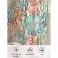 thumbnail image 6 of Sheer Curtains 84 Inches Long 2 Panels Set for Living Room, Coastal Beach Semi Sheer Curtains for Windows, Nautical Summer Coral Starfish Shell Voile Window Treatments Rod Pocket Curtain, 6 of 7