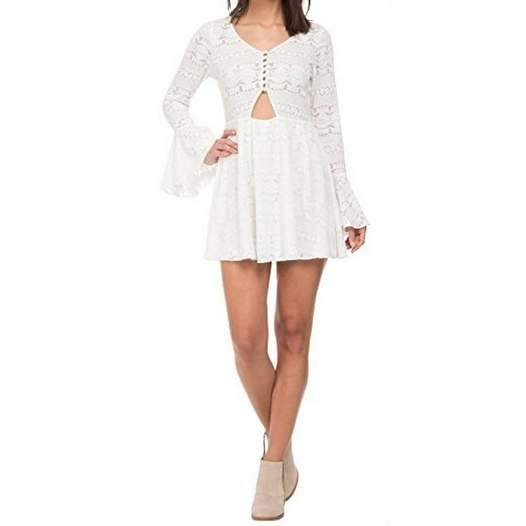 Whitney Eve Guava Fit & Flare Bell Sleeves Dress, White (4)