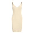 thumbnail image 4 of Sngxgn Women's Long Sleeve Ruched Bodycon Dress Square Neck Party Midi Dresses(Beige,XL), 4 of 5