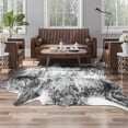 thumbnail image 7 of Lochas Faux Cowhide Area Rug Super Soft Mat Carpet Cow Print Rugs for Bedroom Living Room, 5.2'x6.2',Gray Black, 7 of 7