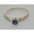 thumbnail image 6 of LBG British Made 18k White Gold Natural Amethyst Womens Promise Ring - 33 size options - Size 8.75, 6 of 7