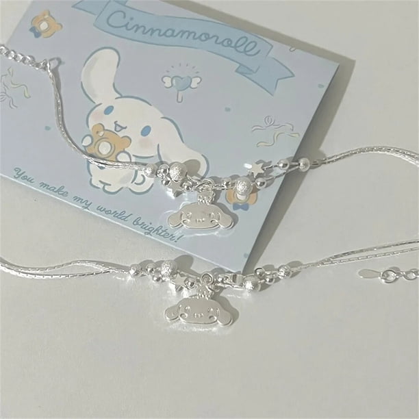 Pulsera Kawaii Sanrio Kuromi Hello Kitty Mymelody Cinnamoroll, abalorios de regalo para hombres y mujeres de dibujos animados, accesorios de joyería para niñas