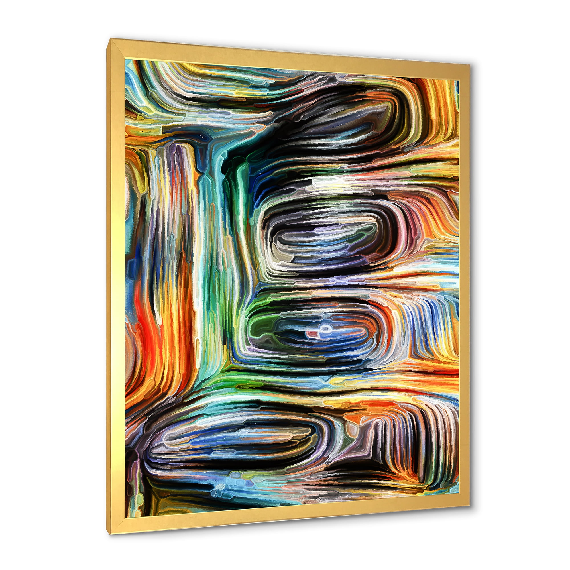 Designart 'Colour Spiral Fusion VII' Modern Framed Art Print