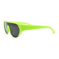 thumbnail image 3 of Retro Flat Top Shield Racer Plastic Subtle Cat Eye Sunglasses Green Black - Black, 3 of 4