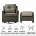 thumbnail image 5 of CHITA Outdoor Gray Wicker Swivel Glider Chair and Ottoman with Cushion, Brownish Gray, 5 of 13