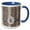 Blue/White, variant on 3drose, Modern Snakeskin with Round Framed Monogram Letter K, 11oz Two-tone Blue Mug