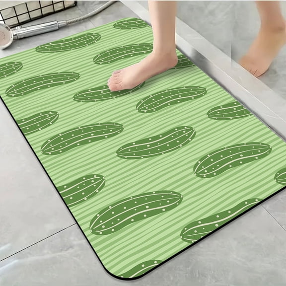 1pc Cucumber Bathroom Rug Bathroom Decor and Accessories- Durable,Anti Slip,And Quick Drying,Suitable For Indoor/outdoor Use - Perfect For Bathrooms,Bedrooms,Kitchens