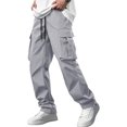 thumbnail image 3 of Clossjun Men's Casual Cargo Pants Daily Wear Work Out Pants With Pockets Breathable Elastic Waist Athletic Pants for Hiking Street Wear 2XL, 3 of 6