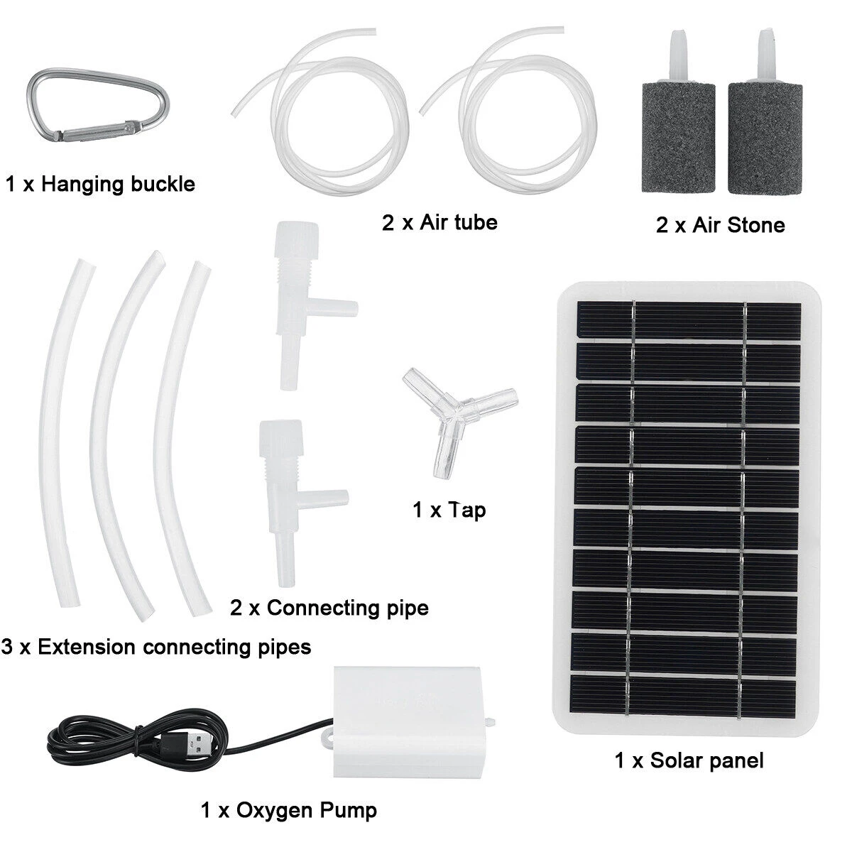 5V 20W Solar Power Oxygenator Water Oxygen Pump Pond Aerator Aquarium Air Pump Solar Panel + Oxygen Pump Set For Fish Tank