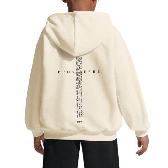 KHONTS Christian Hoodies for Kids Boys Jesus Hoodie Faith Cross Sweatshirts Verse Graphic Pullovers,Size 4-14 Years