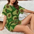 thumbnail image 4 of Balery Big Colorful Avocados Conjunto de Pijama para Mujer con Estampado, Dos Piezas de Manga Corta y Shorts, Ropa de Dormir Suave con Cuello Redondo y Bolsillos-XX-Large, 4 of 6