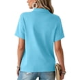 thumbnail image 3 of Polo Shirts for Women Golf Button Collared Summer Short Sleeve Tops Lightweight Work Polo Shirt Womens Blouses, 3 of 7