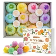 Naipo Bath Bombs Gift Set, 12 Bath Bombs and 4 Foot Bath Balls for Women, Handmade Bathbombs for Mom and Dad, Shea & Coco Butter Dry Skin
