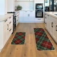 thumbnail image 2 of 2 Piece Christmas Plaid Kitchen Rug Sets - Waterproof, Non-Slip, Low-Profile Doormats and Mats for Kitchens and Home Decor, 2 of 6