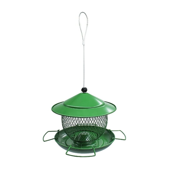 Sylchomon Metal Bird Feeders for Outside Hanging,Squirrel Proof Bird Feeder, 4.5 lb Capacity, 6 Perches, Heavy Duty Mesh Outdoors Birdfeeders for Cardinals, Finches-Green
