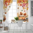 thumbnail image 5 of Fsddascl Orange Pumpkin Fall Blackout Curtains for Bedroom/Living Room, Thermal Insulated Kitchen Curtains, Thanksgiving Maple Eucalyptus Beige Grommet Darkening Window Treatment Drapes 52"x72"x2, 5 of 6