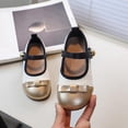thumbnail image 2 of Viluyesy Girls Princess Dress Shoes - Bowknot Mary Jane Flats Soft Sole Leather School Party Wedding Gold Size 10 M, 2 of 7