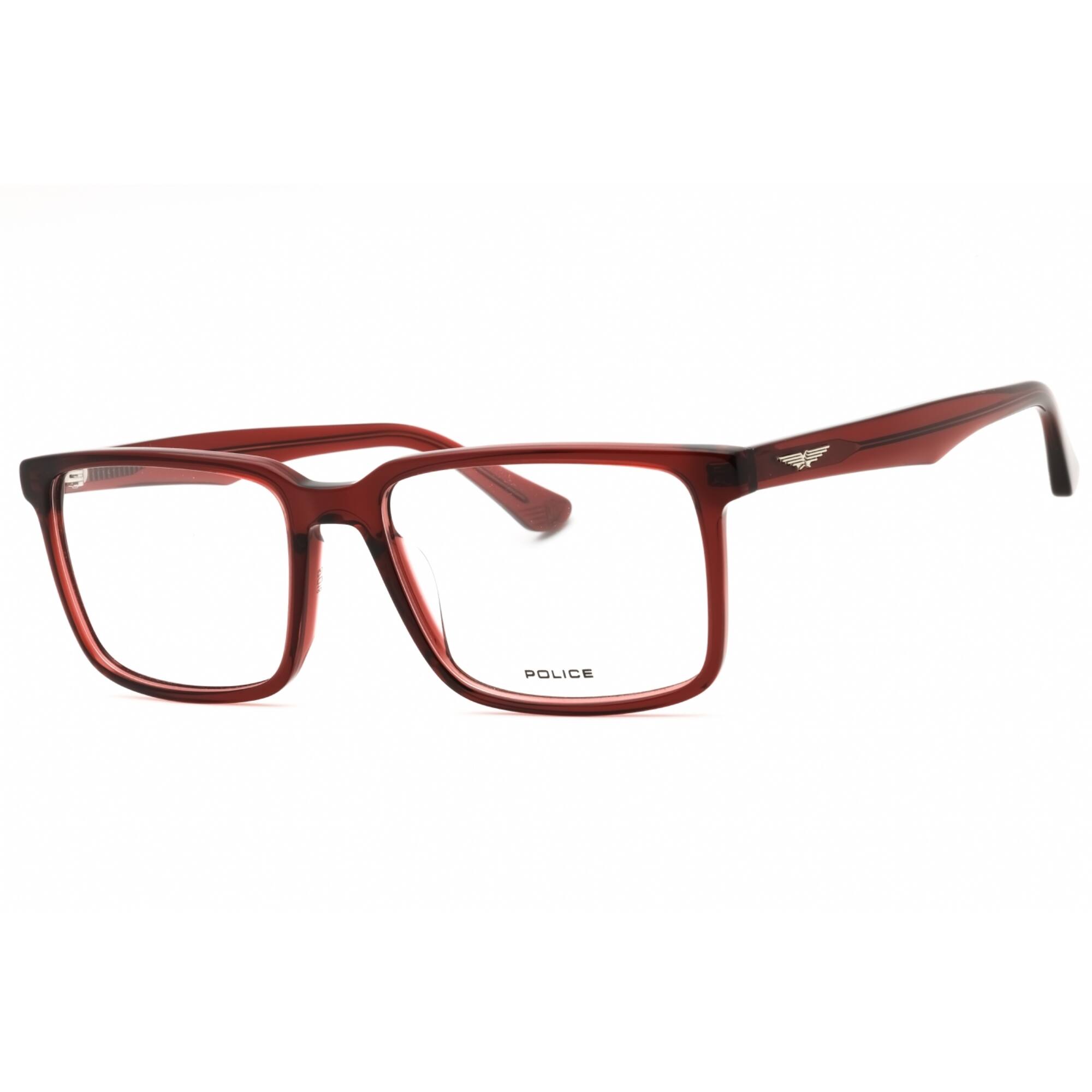 Police VPLN17 0V64 Men's Transparent Burgundy Acetate Eyeglasses