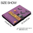 thumbnail image 3 of 9.2x6.7 inch Leather Notebook 100 Sheets, Multi-Pocket Design & Pen Loop Halloween Elements Pumpkins and Bats Refillable Journal Organizer, 3 of 6