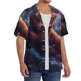 thumbnail image 4 of Fotbe Lazy Stone Bear print Short Sleeve Button Down Shirts for Men Casual Summer Beach Wrinkle Free Shirt-Large, 4 of 7