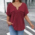 thumbnail image 2 of zbxnLI Plus Size Womens V Neck Shirts Top Casual Dressy Short Sleeve Tunic Shirt Summer Work Business Outfits XL-5XL, 2 of 5