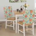 thumbnail image 5 of Embroidery Floral Chair Covers Set of 1 Country Oriental Traditional Flower Red Teal Chair Back Covers Stretch Removable Washable Slipcovers Protector for Dining Room Kitchen Party Decor, 5 of 9