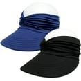 thumbnail image 2 of 2 Packs Womens Sun Visor Hat Wide Brim Summer UPF 50+ UV Protection Beach Sport Cap, 2 of 6