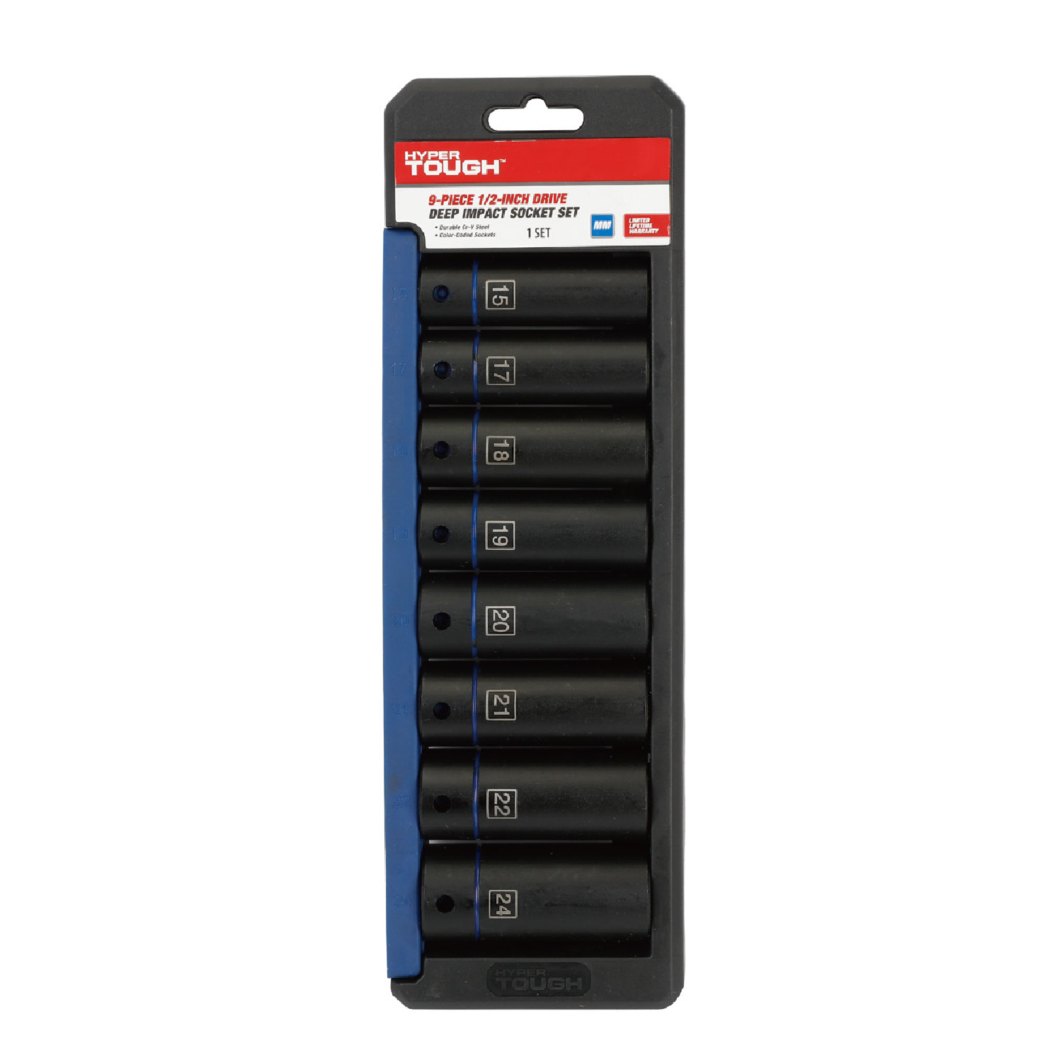 Hyper Tough 9-Piece 1/2 in Drive Deep Metric Impact Socket Set photo 7