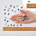 thumbnail image 6 of 1box Alloy Glass Faceted Teardrop Mixed color 14.5x9x5mm Hole: 1.5mm 12 colors 4pcs/color 48pcs/box, 6 of 7